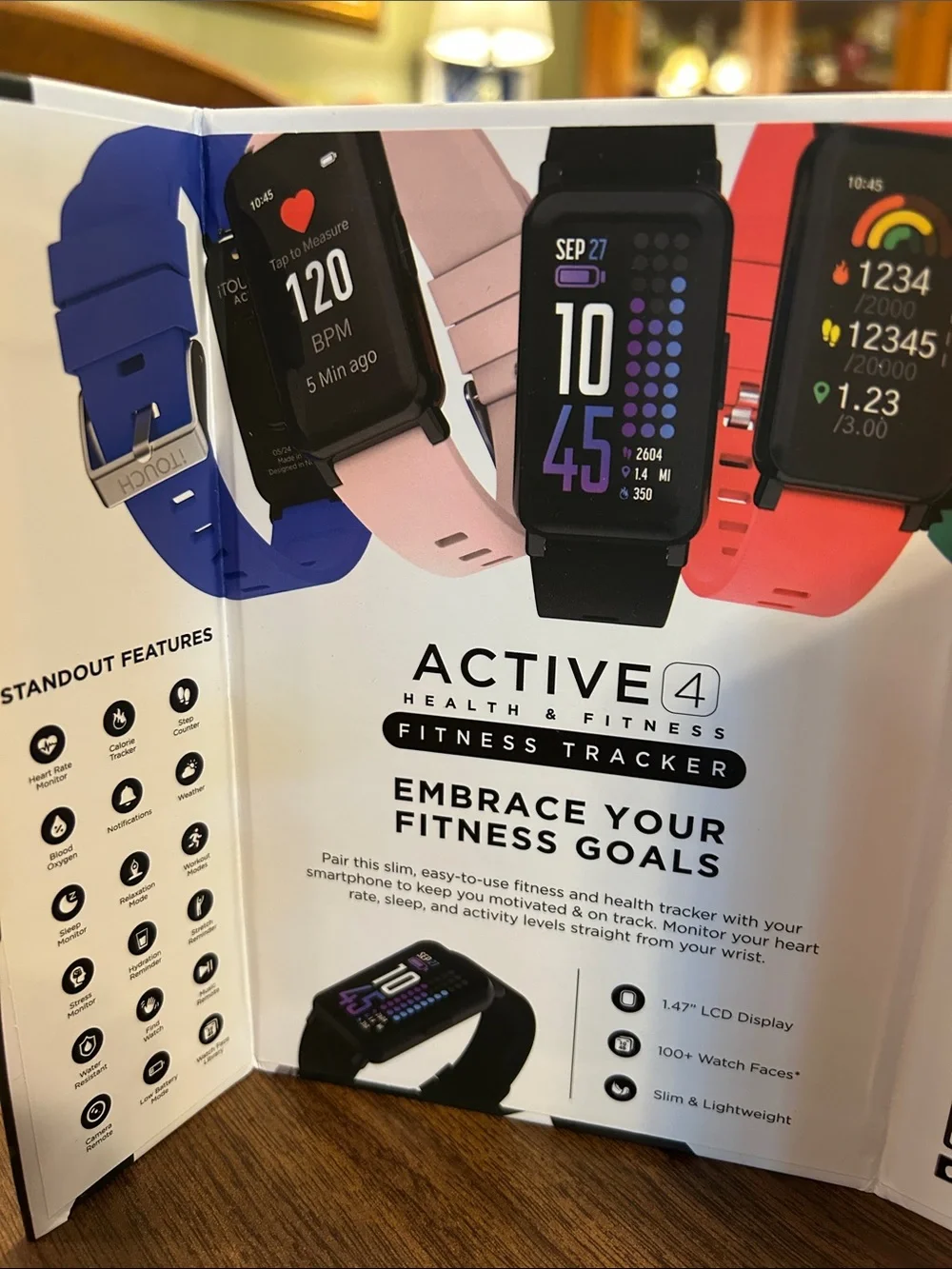 Active 4 Black Fitness Smartwatch with Heart Rate & Calorie Tracking